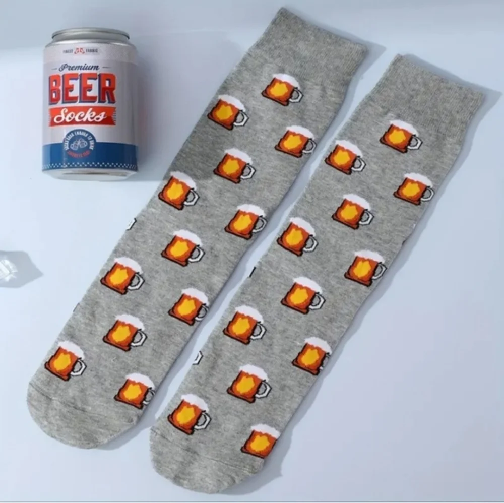 Premium Beer Socks in Gray. NWOT